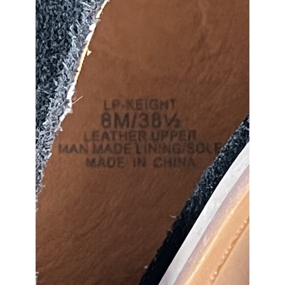 Lucky Brand Keight Black Suede Cut Out Side Peep Toe Sandal Booties Women 8M - Picture 8 of 8